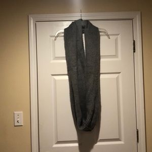 Grey knit infinity scarf